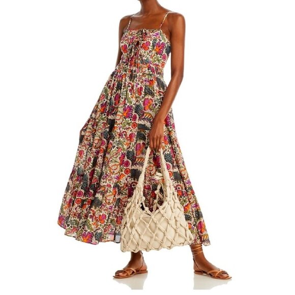 NWT $475 RHODE ZOE SLEEVELESS MAXI DRESS IN LAMU FLORAL PRINT SIZE L - Picture 1 of 7